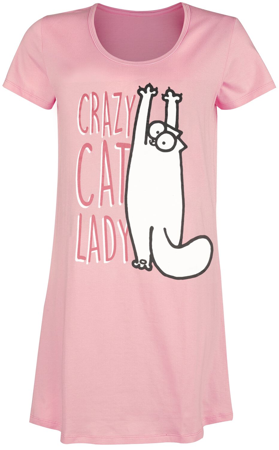 Simon' s Cat Crazy Cat Lady Nightshirt light pink