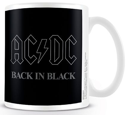 Image of AC/DC Back in Black Tasse schwarz/weiß