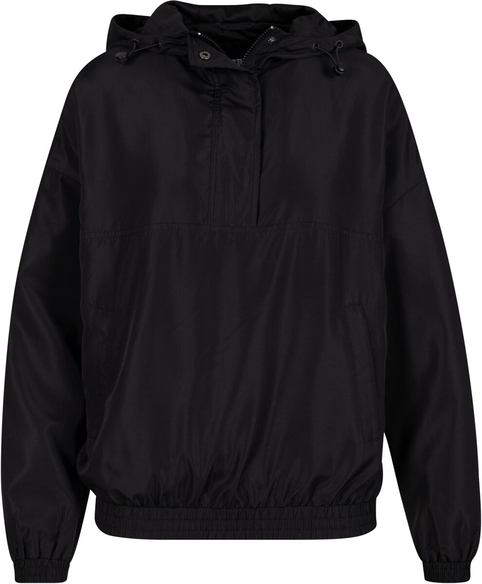 Urban Classics Ladies Recycled Oversized Pullover Jacket Übergangsjacke schwarz in XS