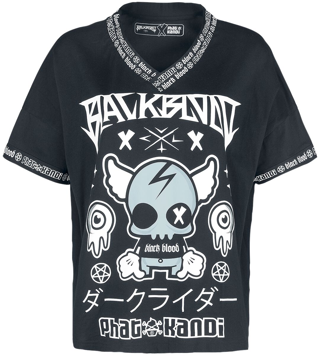 Black Blood by Gothicana - Gothic T-Shirt - Phat Kandi X Black Blood by Gothicana T-Shirt - S bis XL - für Damen - Größe S - schwarz