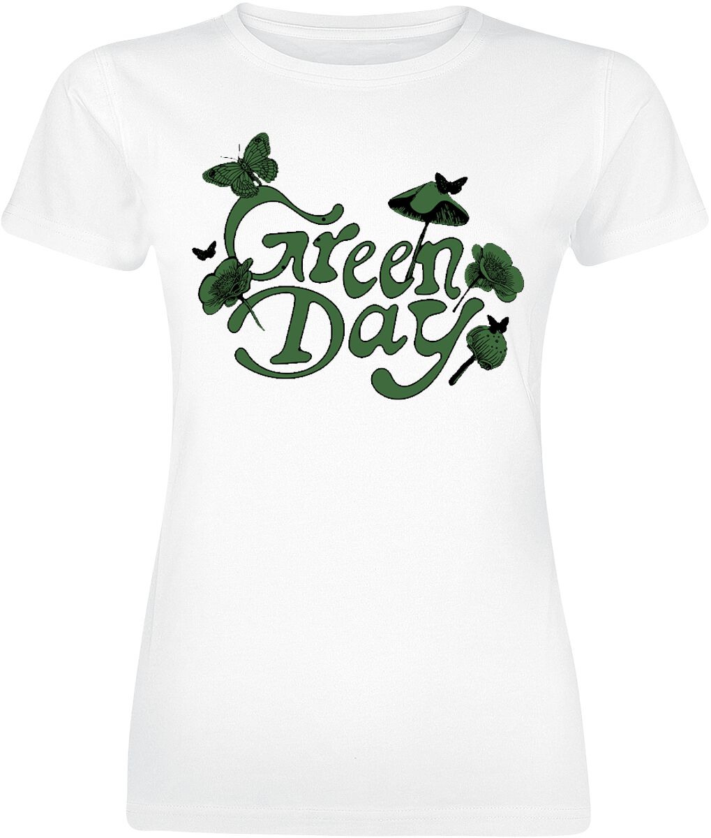 T-Shirt Manches courtes de Green Day - Butterfly - S à XXL - pour Femme - blanc