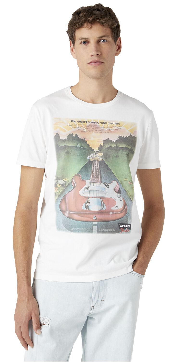 Fender Road Machine Tee T-Shirt weiß von Wrangler