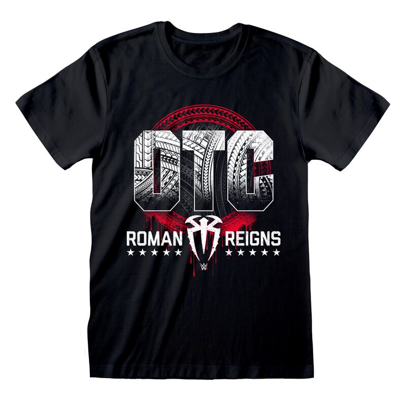WWE - Sport T-Shirt - OTC - Roman Reigns - S bis XXL - für Männer - Größe S - schwarz  - Lizenzierter Fanartikel