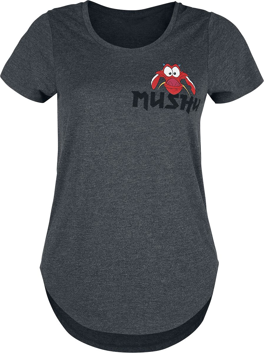 Mulan Mushu T-Shirt mottled charcoal