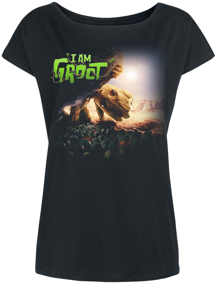 Guardians Of The Galaxy - Marvel T-Shirt - Groot - Little Guy - S bis XL - für Damen - Größe L - schwarz  - Lizenzierter Fanartikel