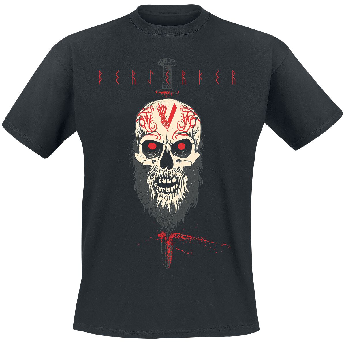 Vikings T-Shirt - Berserker - S bis 5XL - für Männer - Größe XL - schwarz  - Lizenzierter Fanartikel