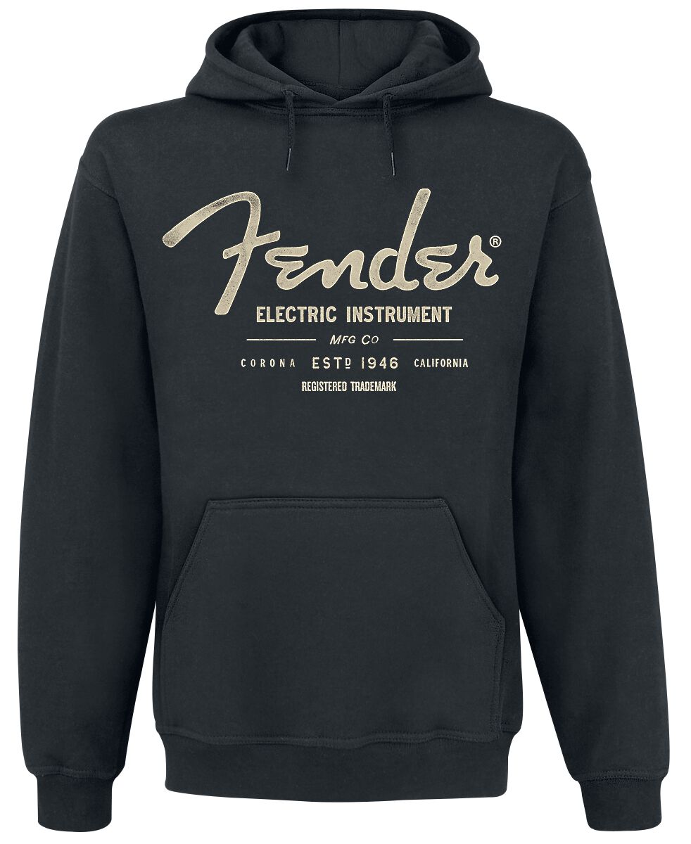 Fender Kapuzenpullover - Electric Instrument - S bis M - für Männer - Größe S - schwarz  - Lizenziertes Merchandise!