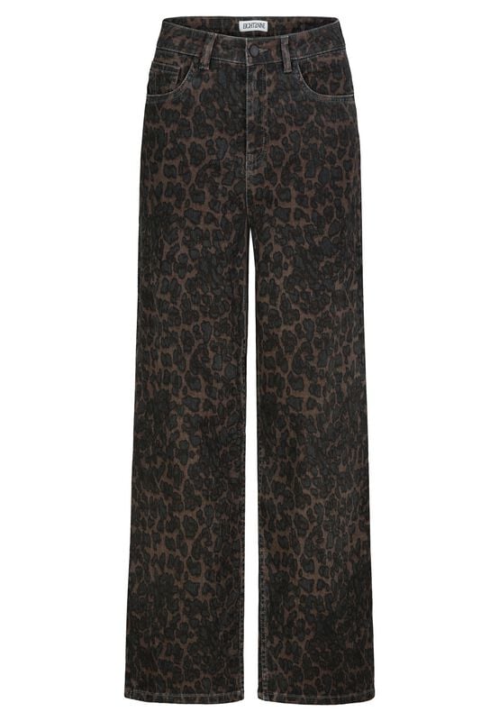 Eight2Nine Stoffhose - TROUSERS IN WIDE LEG WITH ALLOVER PRINT - XS bis XXL - für Damen - Größe L - leopard