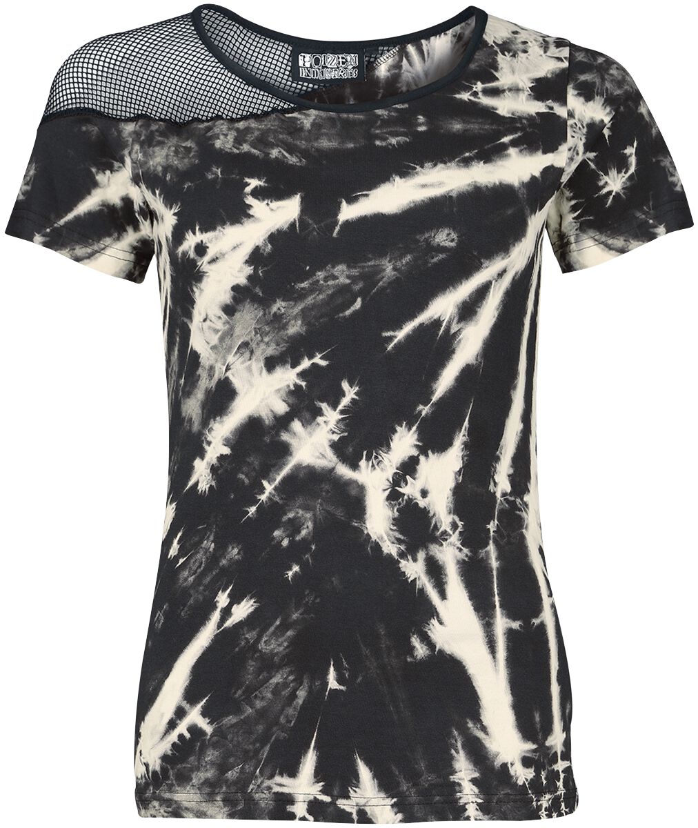 T-Shirt Manches courtes Gothic de Poizen Industries - Sadira Top - XS à 3XL - pour Femme - noir/beig
