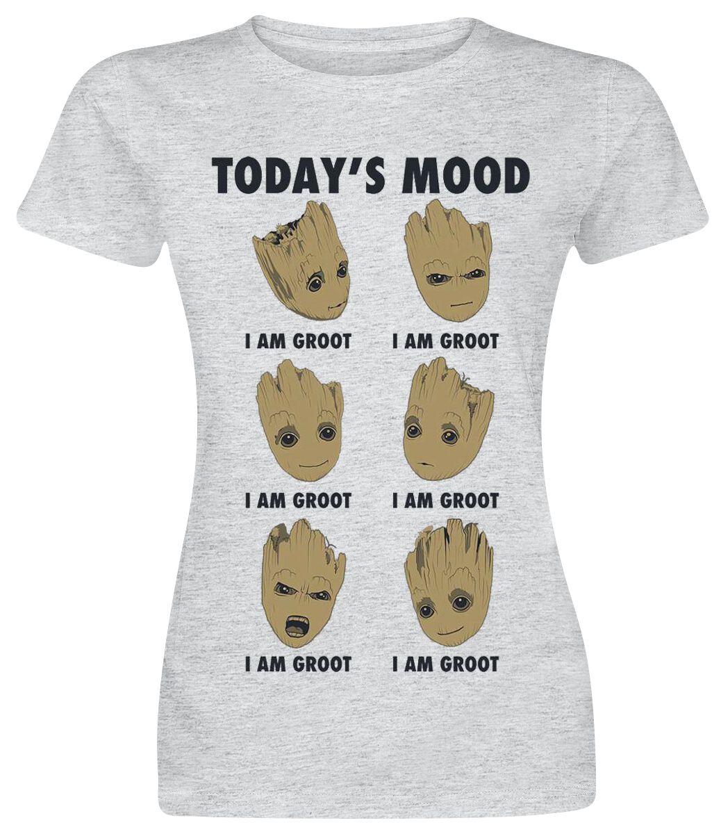 Guardians Of The Galaxy 2 - Groot Today's Mood T-Shirt mottled light grey