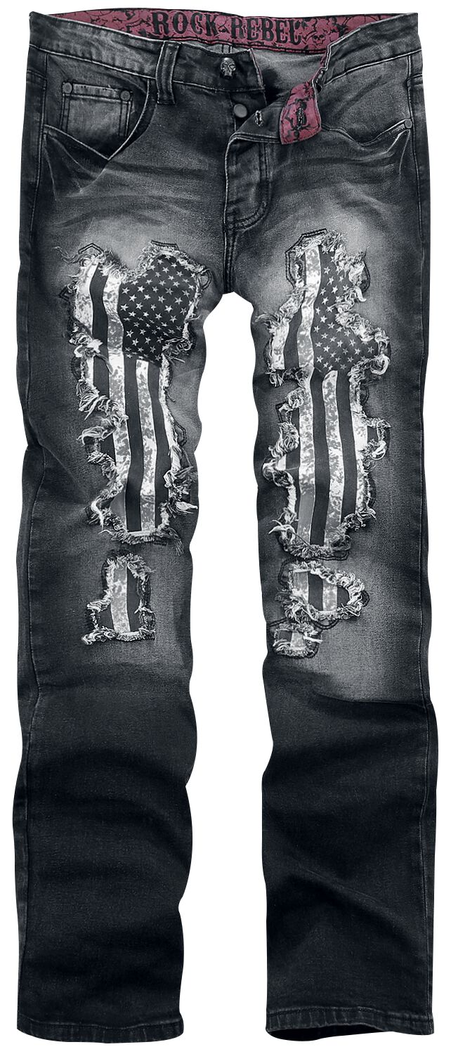 Image of Jeans di Rock Rebel by EMP - Pete - W29L32 a W44L32 - Uomo - nero