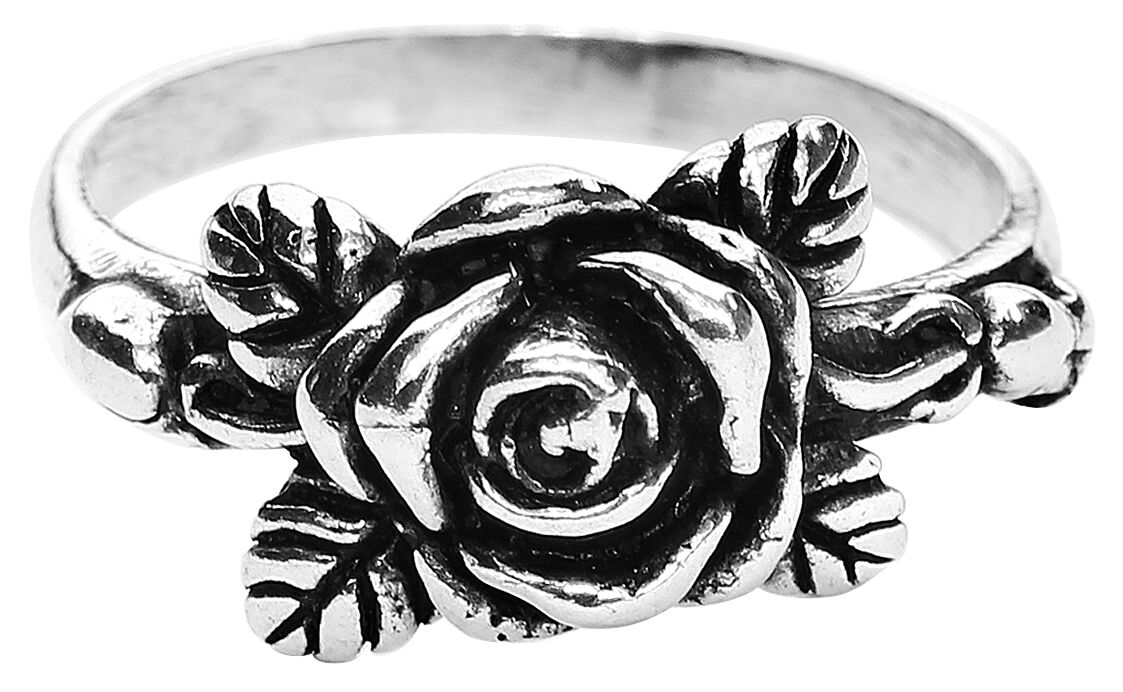 etNox Rose Ring schwarz silberfarben