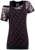 Transparent Stars Ladies Tee, RED by EMP, T-Shirt