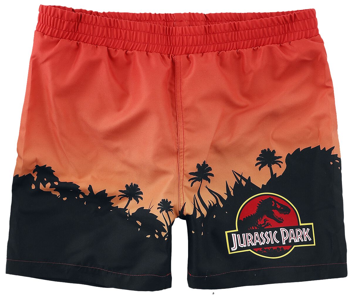 Jurassic Park Badeshort - Kids - Jurassic Park Logo und Skyline - 152 bis 176 - für Männer - Größe 176 - multicolor  - EMP exklusives Merchandise!