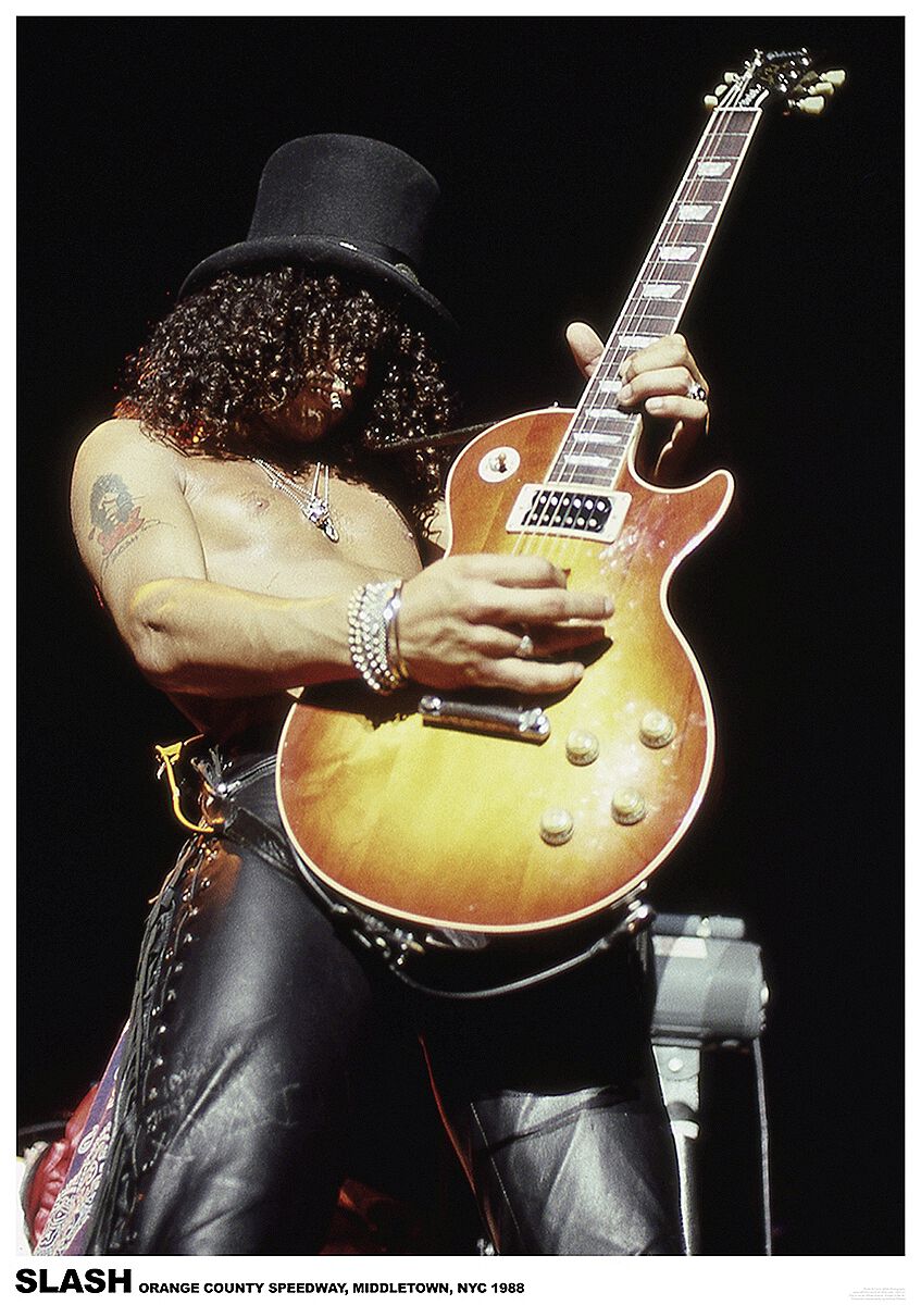 Image of Guns N' Roses Slash NYC 1988 Poster multicolor