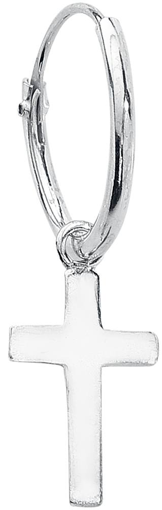 etNox Kreuz Ohrring silberfarben