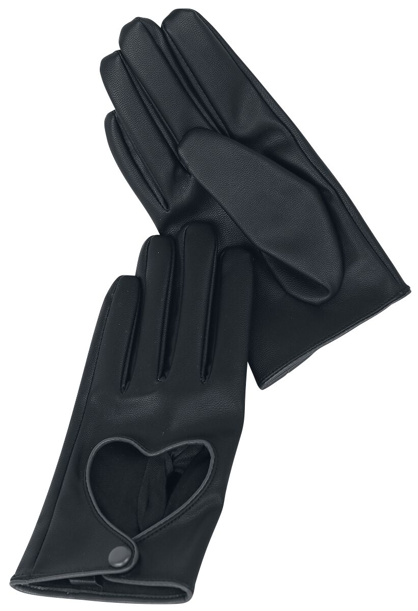 Black Premium by EMP Handschuhe mit Herz Cut Out Black Premium Fingerhandschuhe schwarz  - Onlineshop EMP