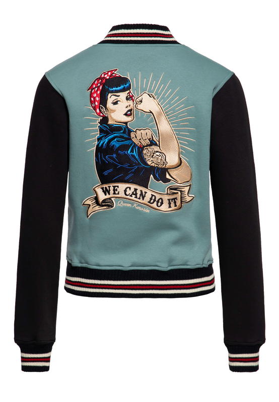 4065409172846 - We Can Do It Collegejacke grün in XXL 4065409172846 - We Can Do It Collegejacke grün in XXL