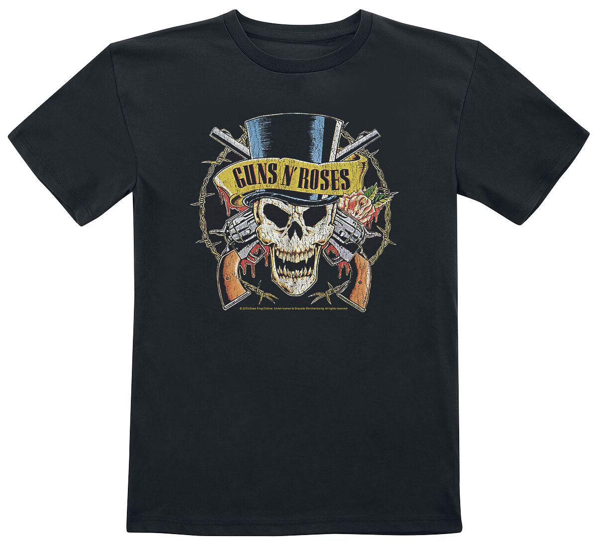 Image of Guns N' Roses Metal-Kids - Top Hat Kinder-Shirt schwarz