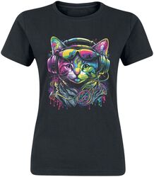 Headphone Cat, Tierisch, T-Shirt