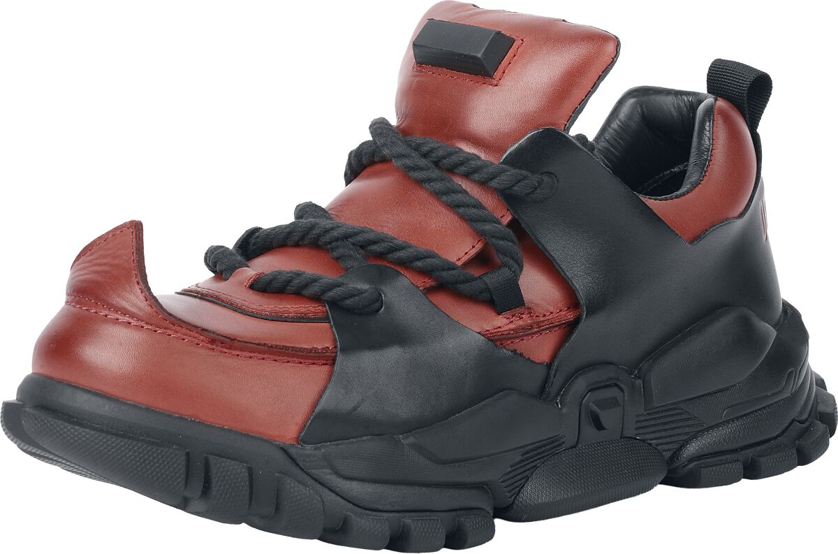 Sneaker Gothic di Denatured by KOI - Serpentbone Full Grain Leather Men’s Utility Shoes - Scarlett Black - EU40 a EU45 - Uomo - rosso/nero