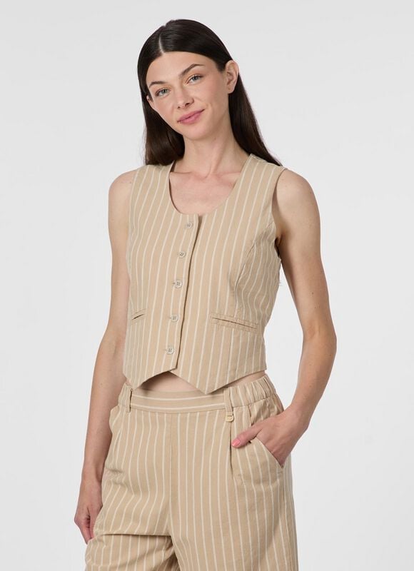 Ragwear Weste - BYMBA STRIPES - XS bis XL - für Damen - Größe S - sand