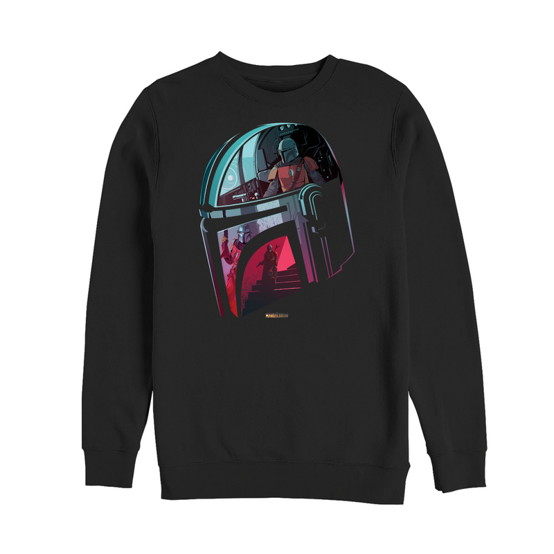 Star Wars Disney Sweatshirt - The Mandalorian - Helmet Explanation - for Men - black
