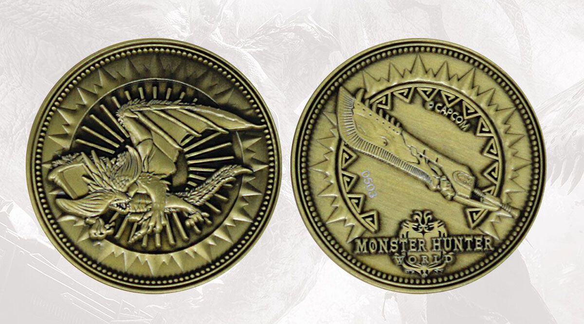 Monster Hunter Great Sword Coins gold coloured