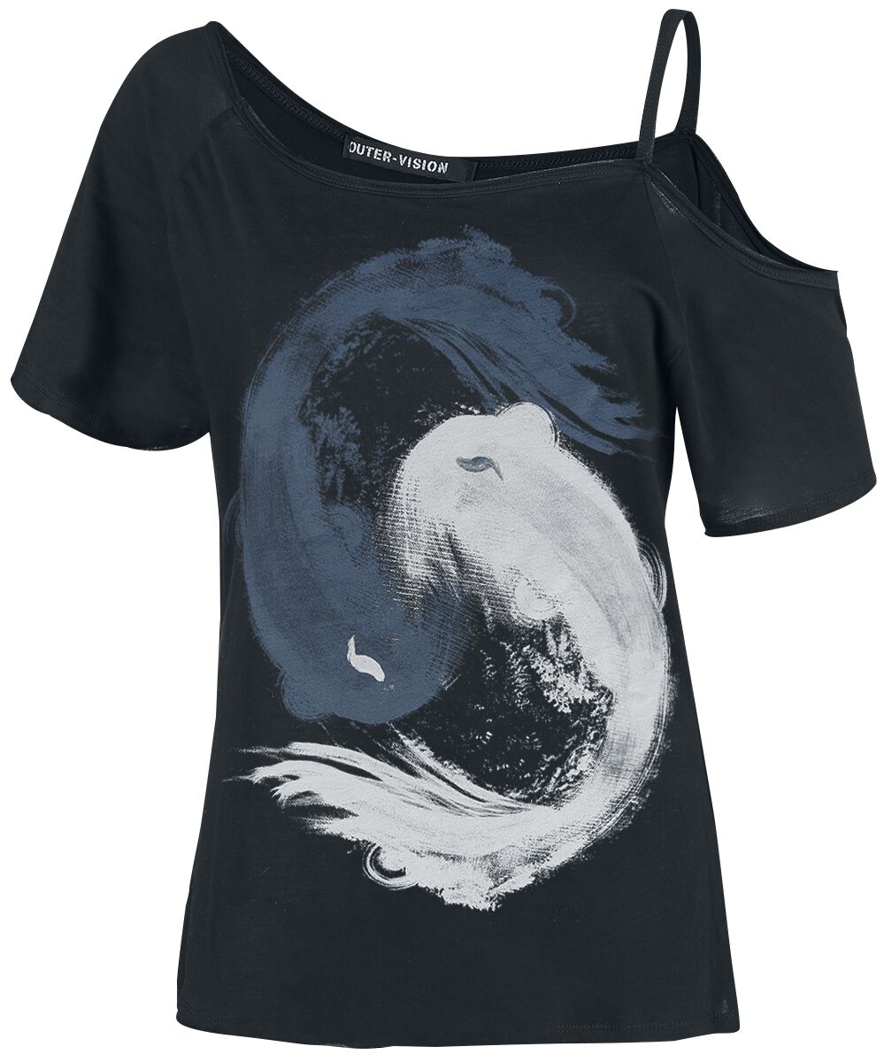 T-Shirt Manches courtes Gothic de Outer Vision - Nicole - S à XXL - pour Femme - noir