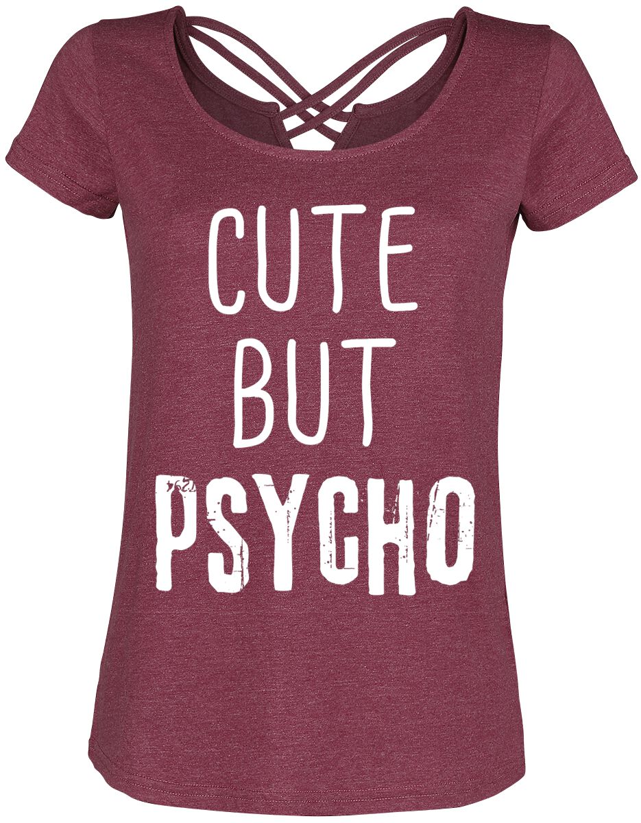 Image of Sprüche Cute But Psycho Girl-Shirt rot