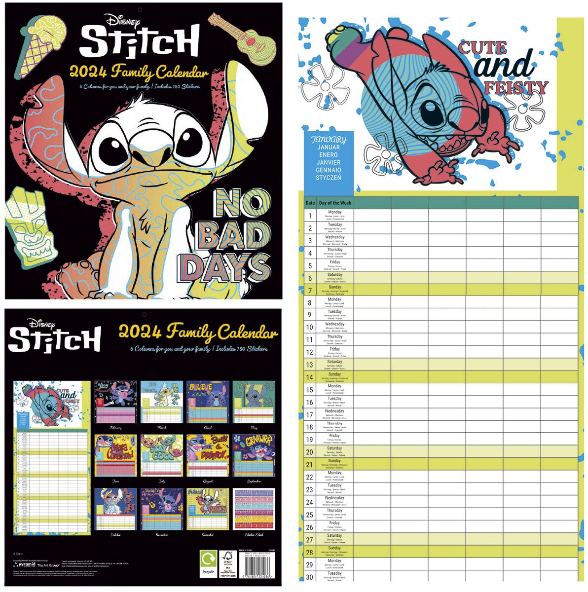 Lilo & Stitch - Disney Wandkalender - Familienkalender 2024 - multicolor  - Lizenzierter Fanartikel product