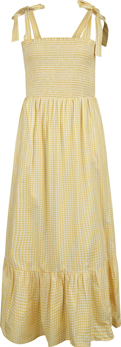 Timeless London Kleid lang - Sonny Dress - XS bis 4XL - für Damen - Größe M - gelb/weiß