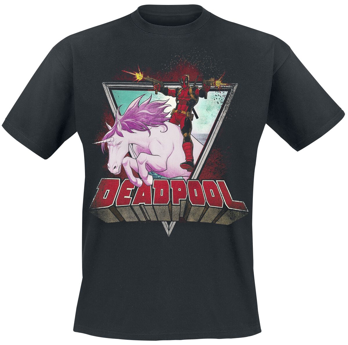 Deadpool Unicorn T-Shirt schwarz in XXL