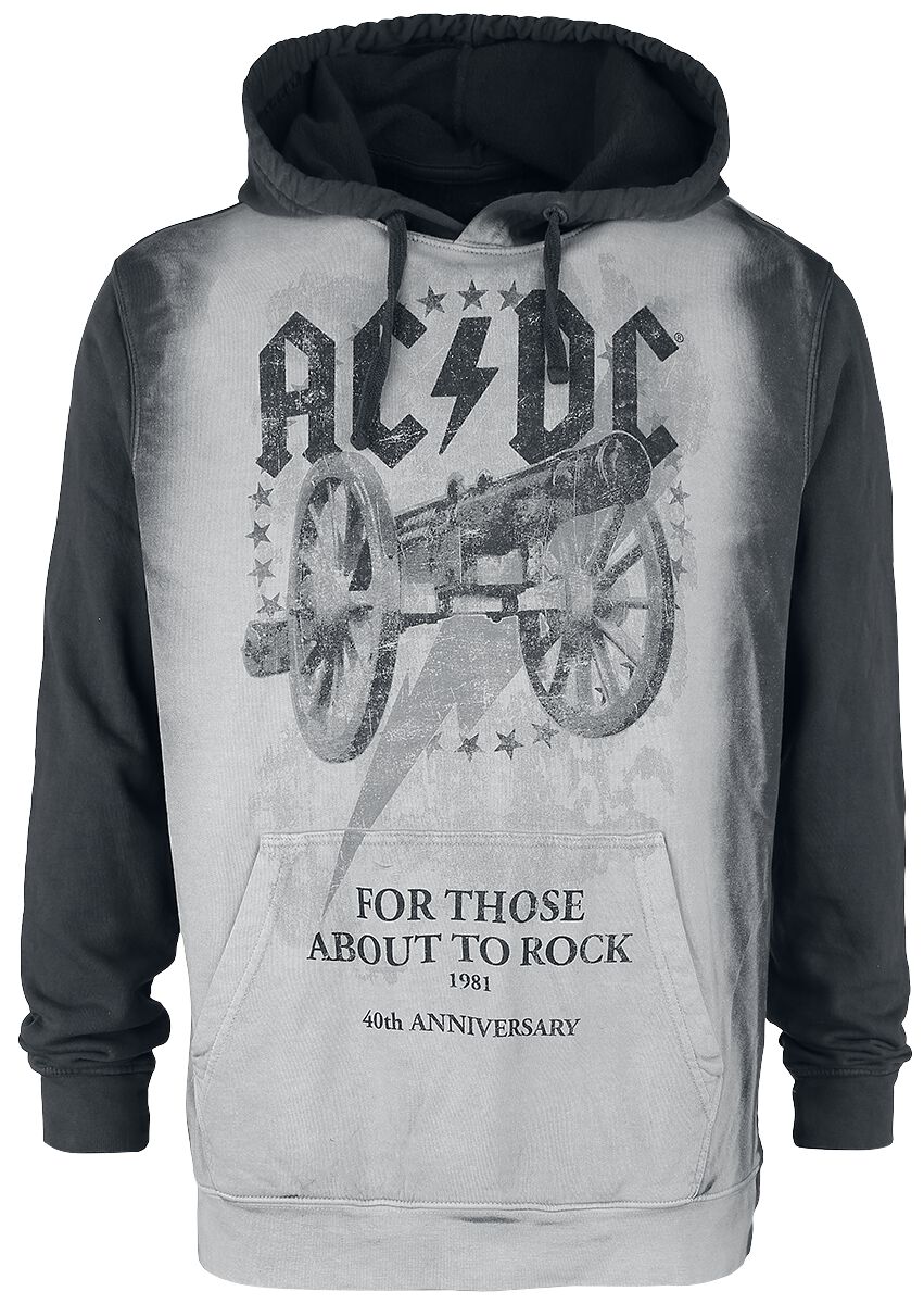 AC/DC For Those About To Rock 40th Anniversary Hooded sweater grey black