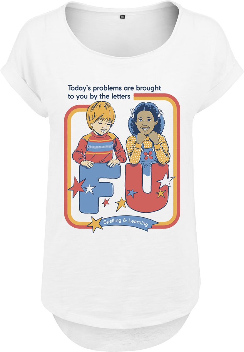 T-Shirt Manches courtes Fun de Steven Rhodes - Spelling & Learning - S à 5XL - pour Femme - blanc
