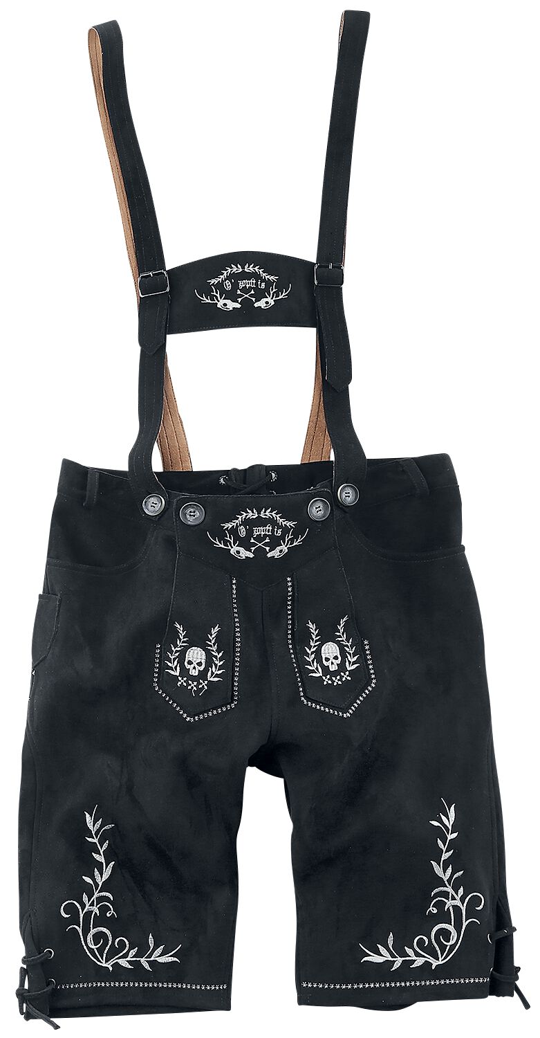 Levně EMP Special Collection Oktoberfest Kunstlederhose Sepp Kraťasy černá