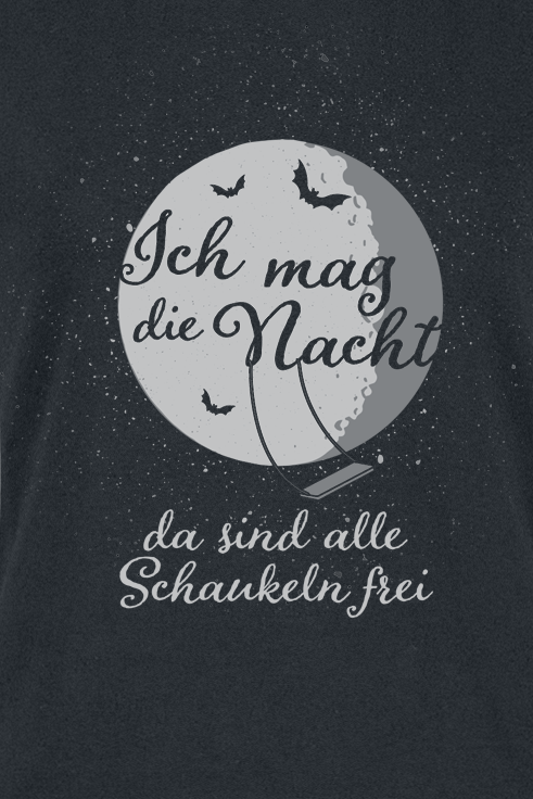 Sprüche T-Shirt - Ich mag die Nacht - L bis XXL - für Damen - Größe L - schwarz