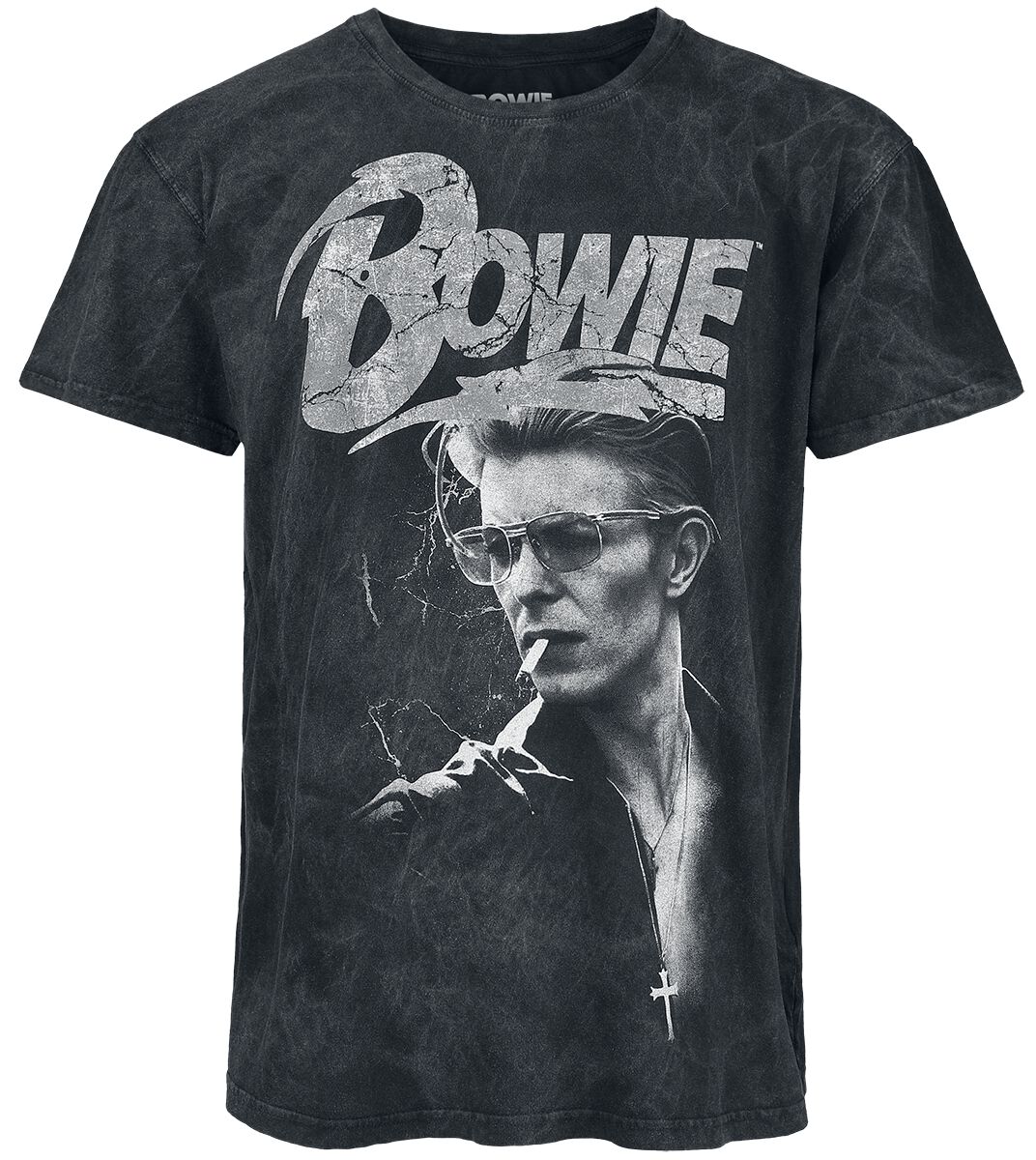 David Bowie Lightning T-Shirt schwarz in XXL