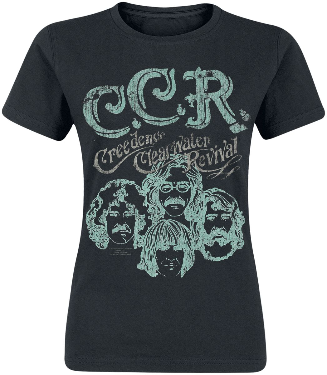 Creedence Clearwater Revival (CCR) Faces T-Shirt black