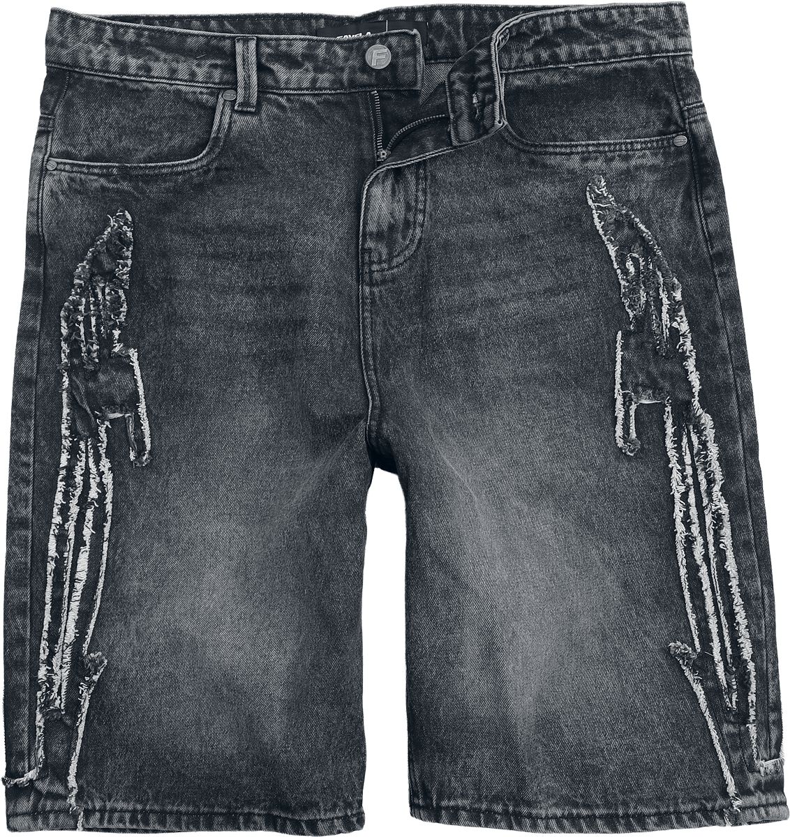 Shorts  di Favela - F PATCH BLACK WASHED DENIM JORTS - Uomo - nero