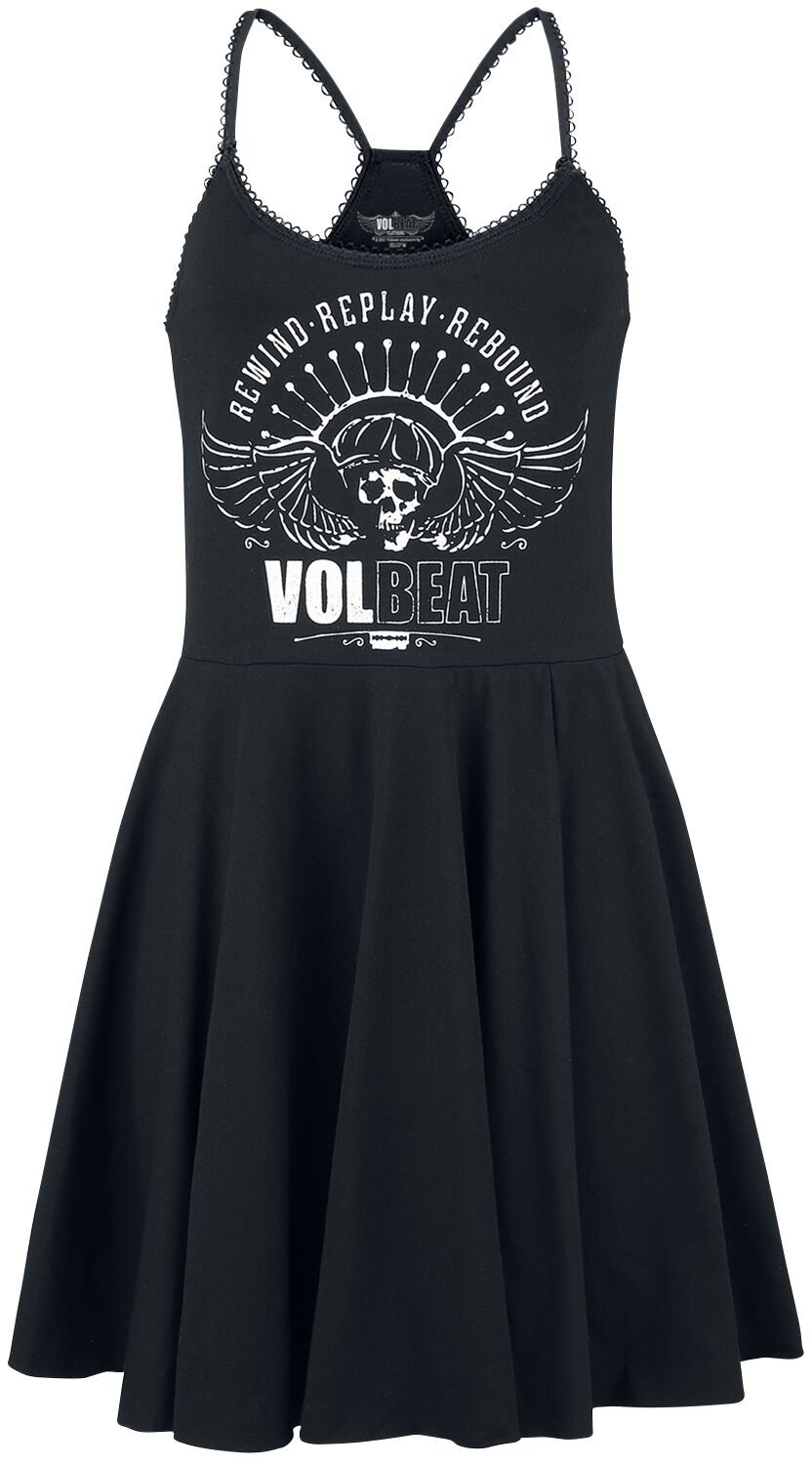 Robe mi-longue de Volbeat - Skull Wings - S à 4XL - pour Femme - noir