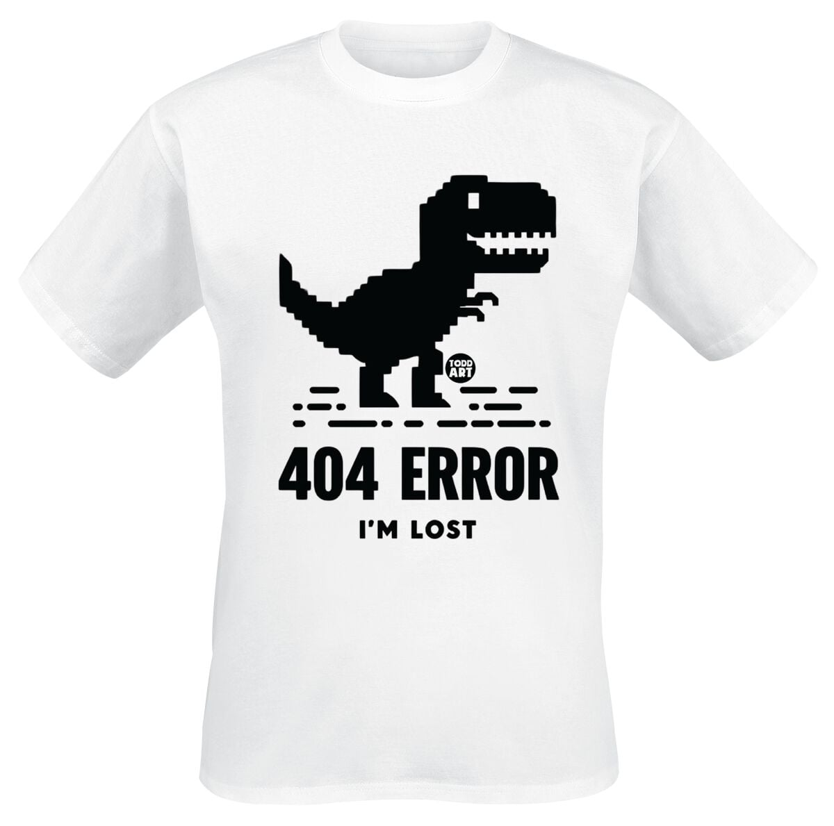 Todd Goldman 404 Error - Dinosaur T-Shirt weiß in 3XL