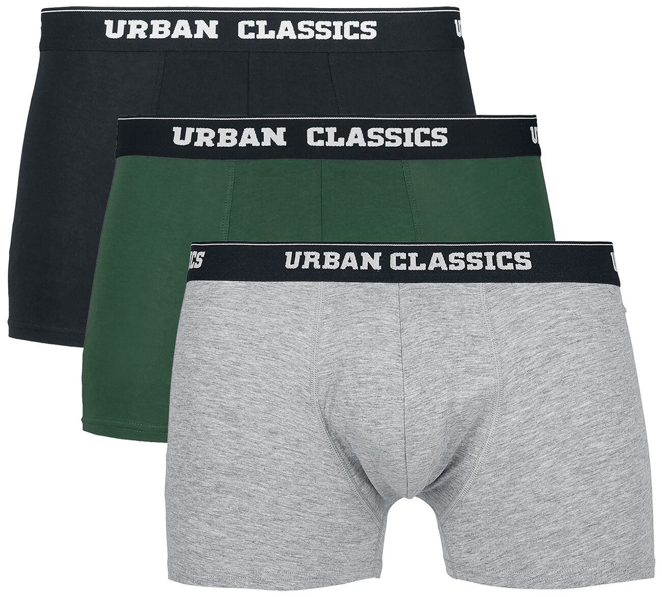 Urban Classics Boxershorts 3 Pack Boxers Set black grey green