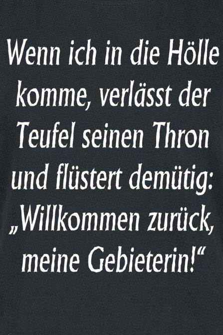 Willkommen Gebieterin T Shirt Emp