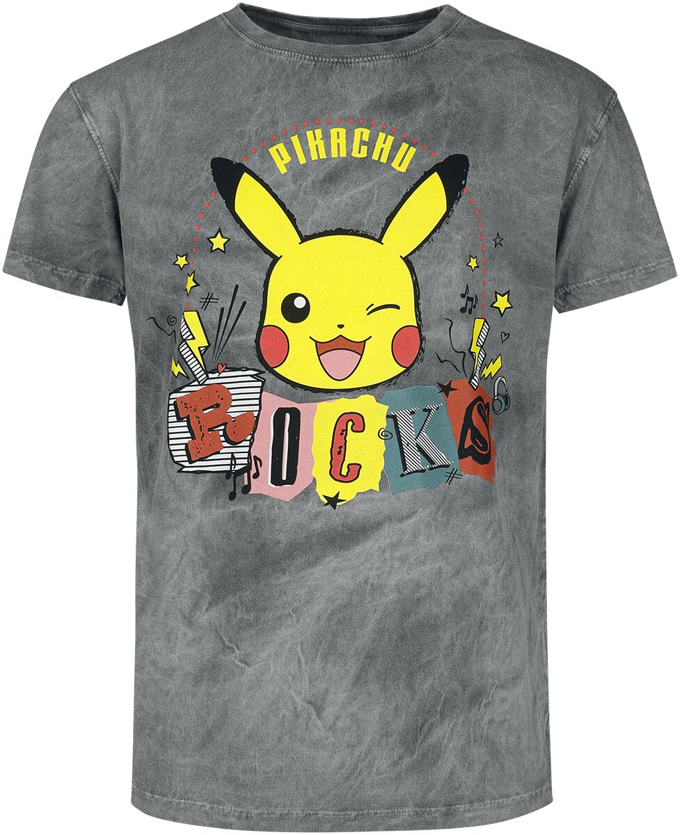 Levně Pokémon Pikachu - Rocks Tričko šedá