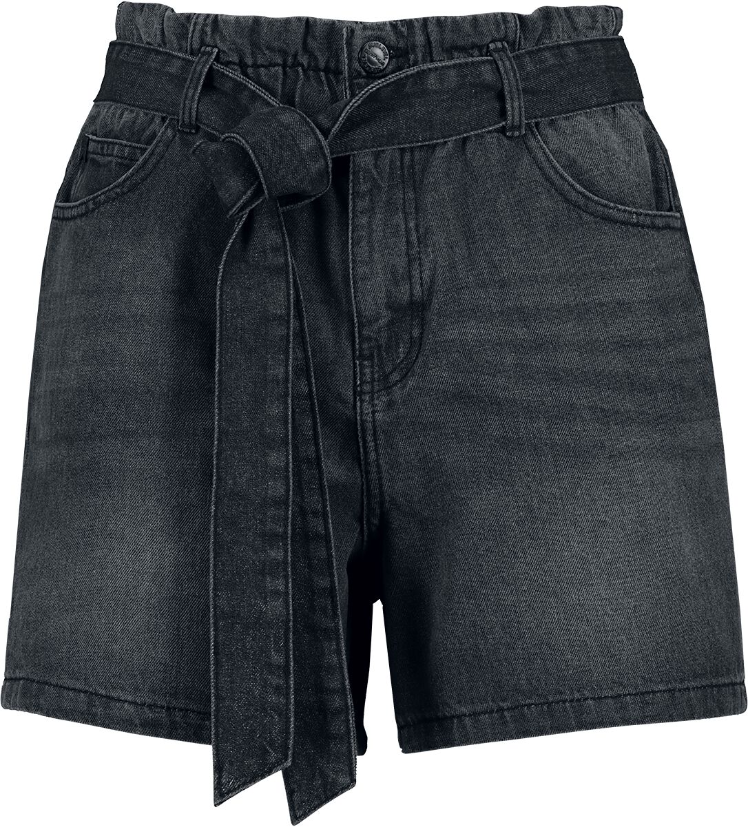 Sublevel Denim Paperbag Denim Bermuda Shorts black