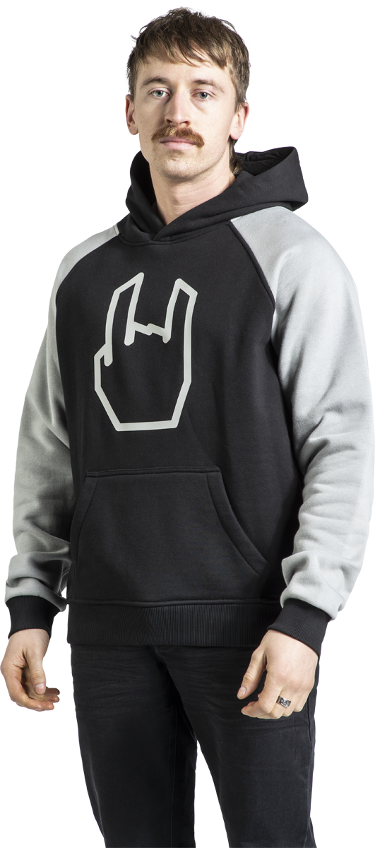 Thumbnail - EMP Special Collection EMP Rockhand 3D Kapuzenpullover schwarz grau in 4XL