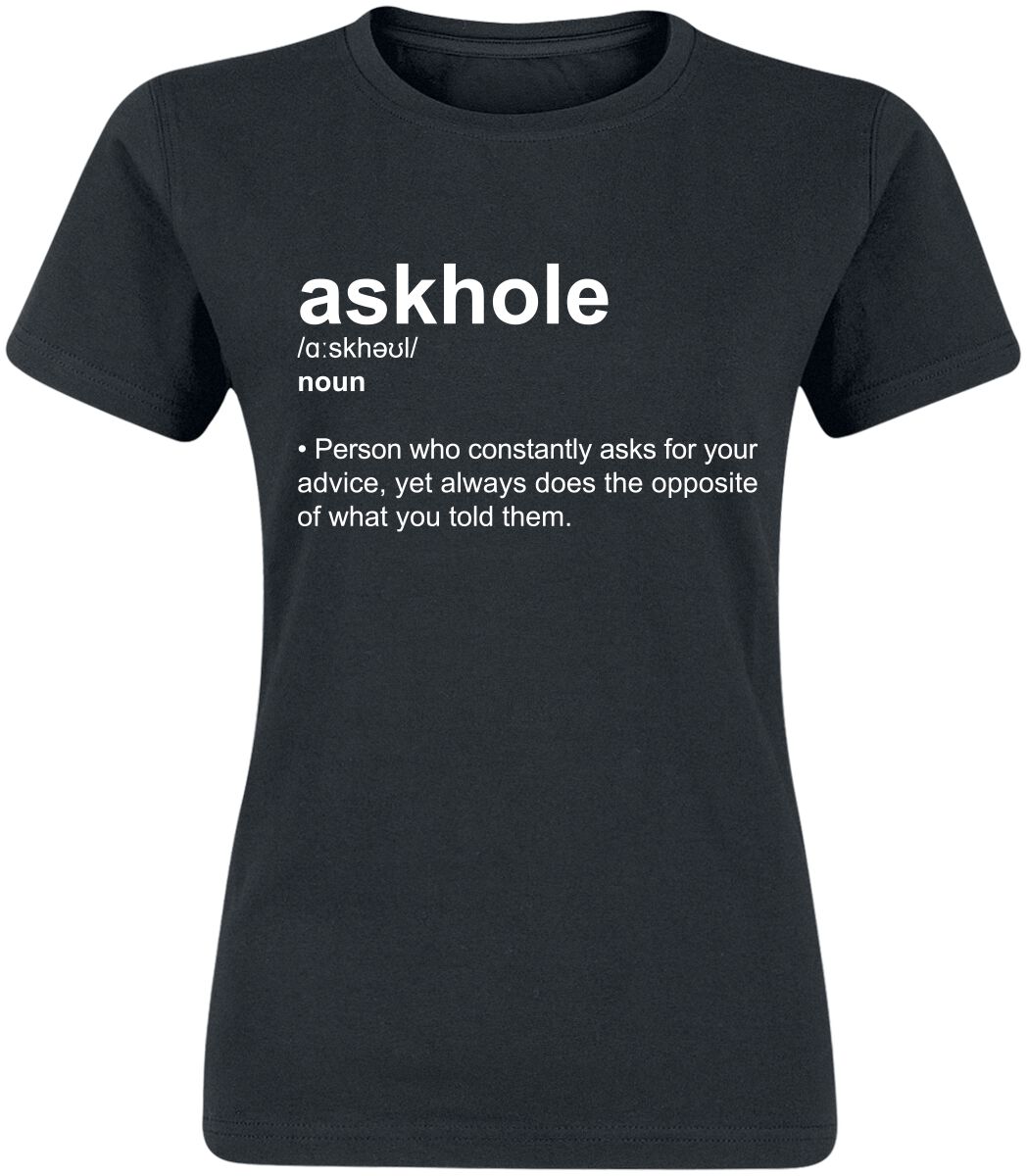 Slogans Definition Askhole T-Shirt black