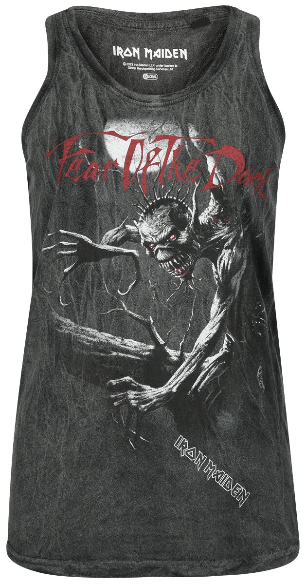 Iron Maiden Top - Fear Of The Dark - S bis 4XL - für Damen - Größe M - anthrazit  - Lizenziertes Merchandise!