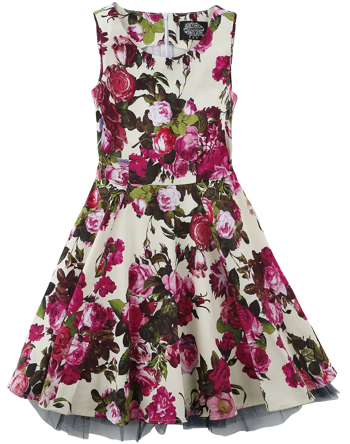 Levně H&R London Krémové květované šaty se širokou sukní Audrey 50's detské šaty vícebarevný